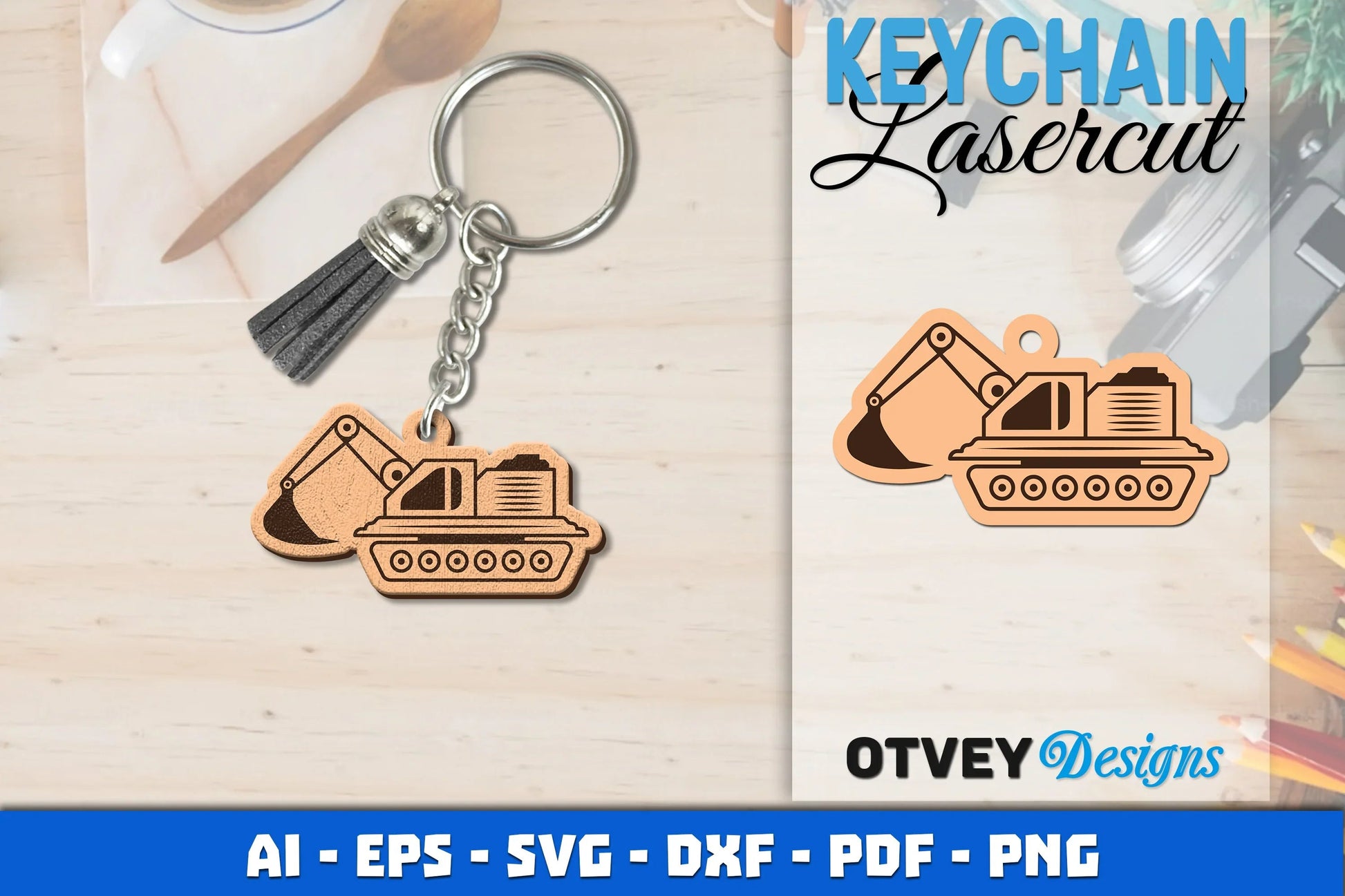 Keychain Tractor Lasercut SVG Bundle 7 - CraftNest - Digital Crafting and Art