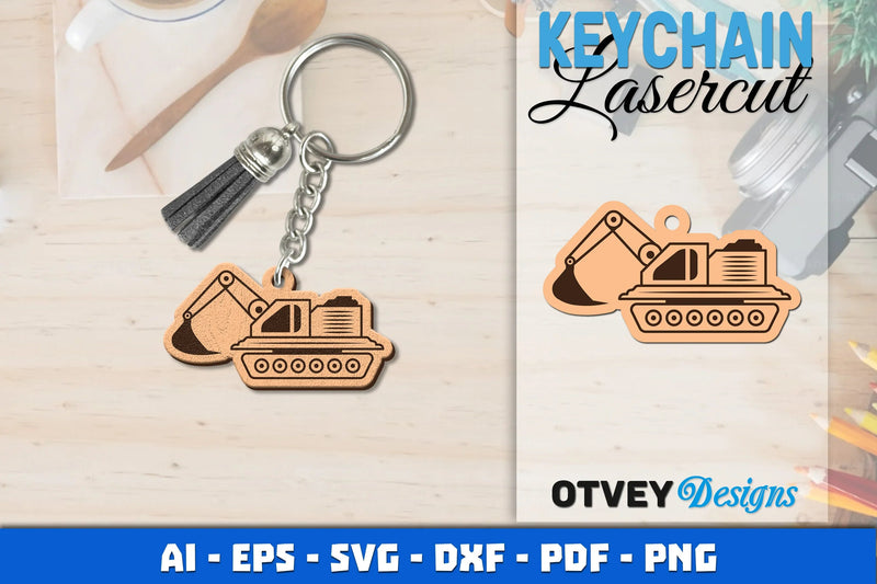 Keychain Tractor Lasercut SVG Bundle 7 - CraftNest - Digital Crafting and Art