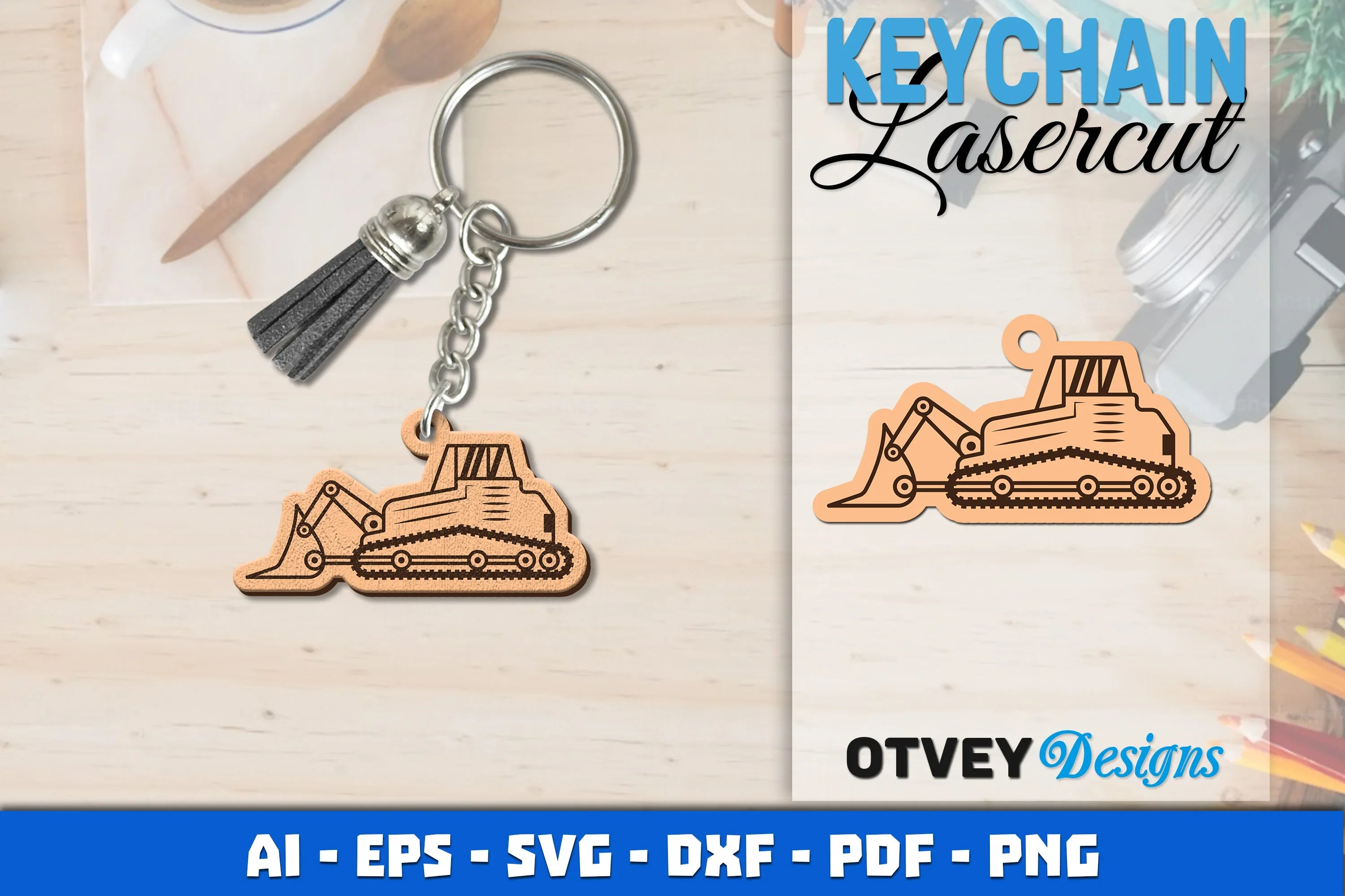 Keychain Tractor Lasercut SVG Bundle 9 - CraftNest - Digital Crafting and Art
