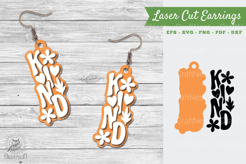 Kind Laser Cut Earrings SVG Bundle - CraftNest - Digital Crafting and Art