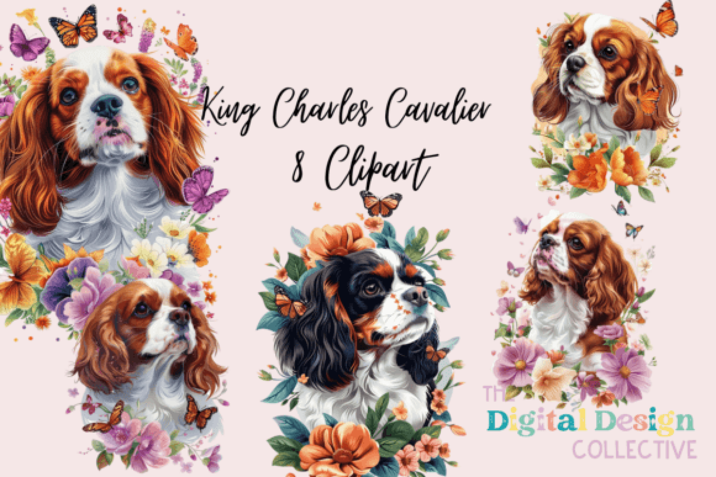 King Charles Cavalier Dog Clipart Bundle - CraftNest - Digital Crafting and Art