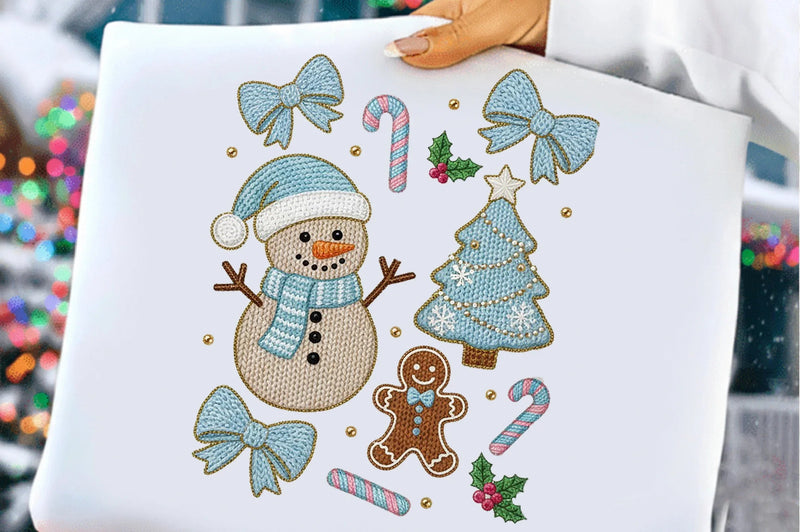 Knitted Blue Snowman Gingerbread Clipart Bundle - CraftNest - Digital Crafting and Art