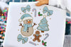 Knitted Blue Snowman Gingerbread Clipart Bundle
