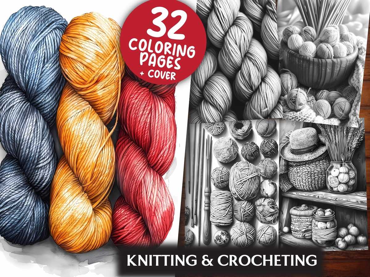 Knitting And Crocheting Coloring Books - CraftNest - Digital Crafting and Art