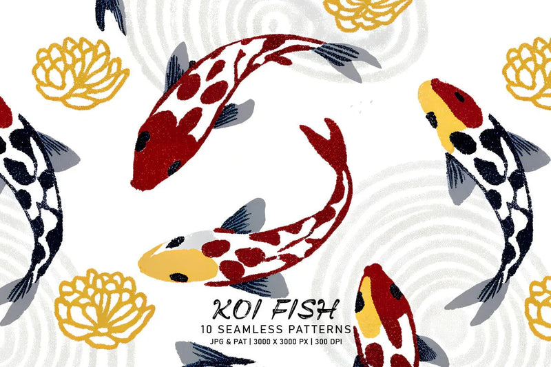 Koi Fish Patterns - Asian - CraftNest - Digital Crafting and Art