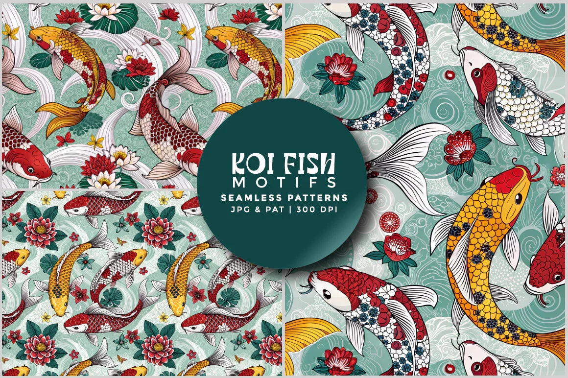 Koi Fish Motifs - Asian