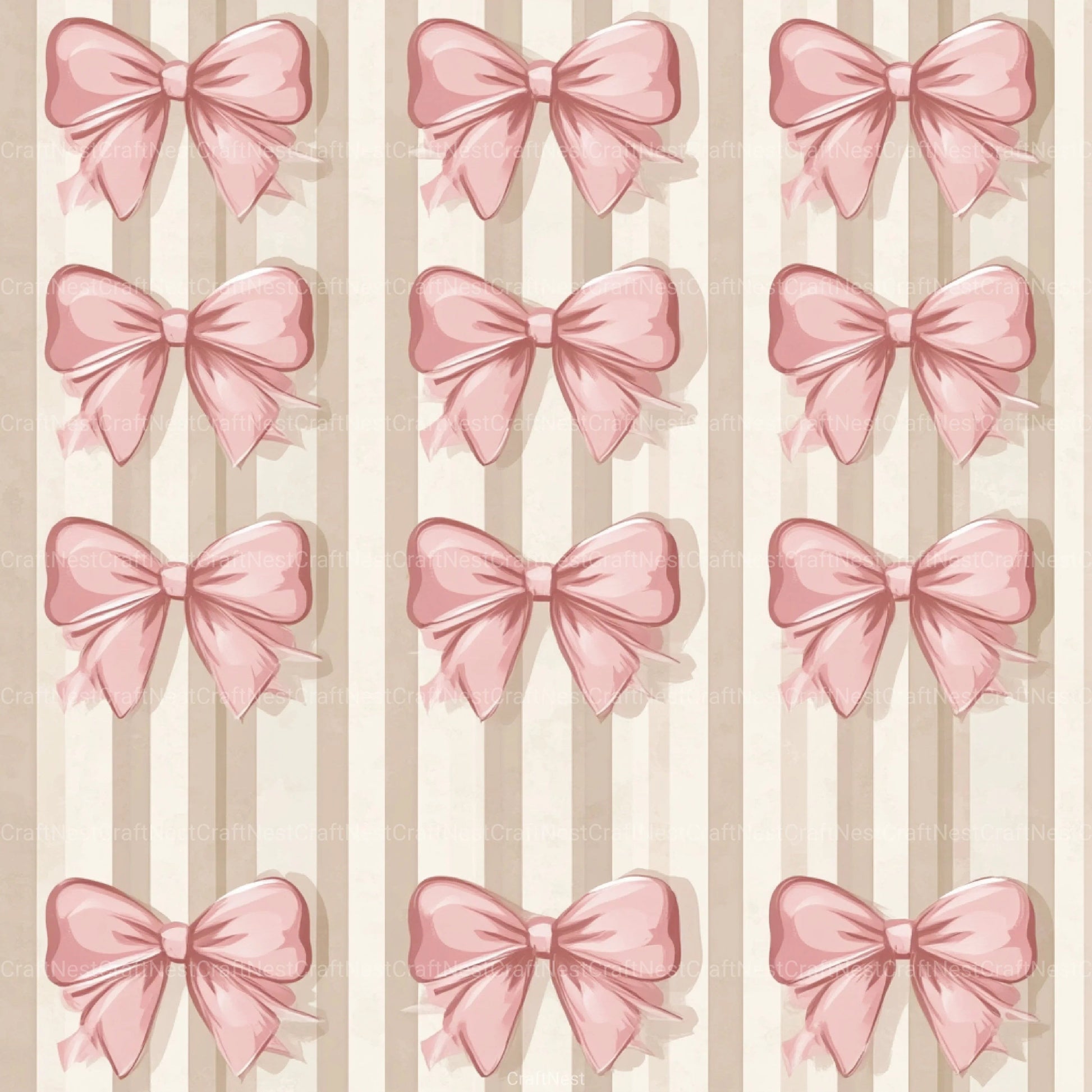 Coquette Bow Pattern Seamless Digital Paper - CraftNest - Digital Crafting and Art