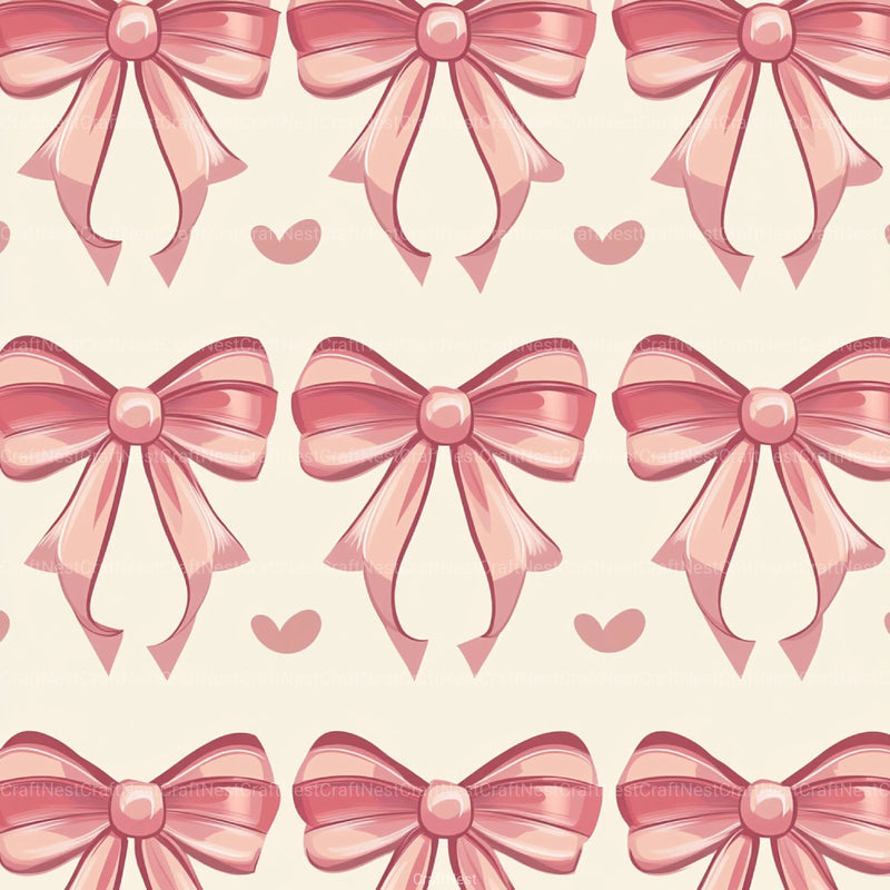 Coquette Bow Pattern Seamless Digital Paper - CraftNest - Digital Crafting and Art