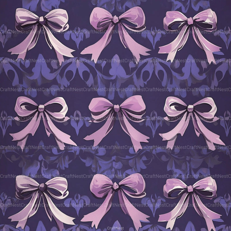 Coquette Bow Pattern Seamless Digital Paper - CraftNest - Digital Crafting and Art