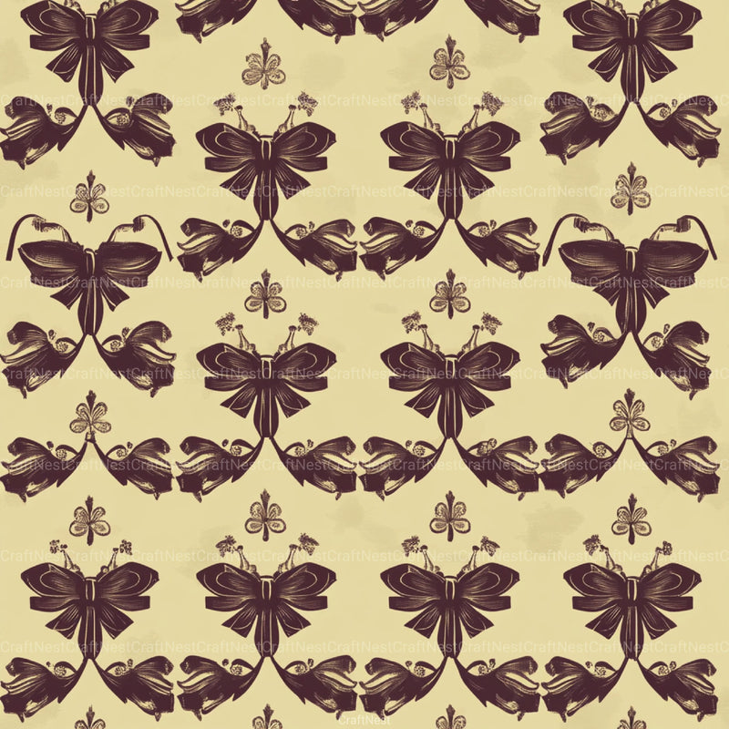 Coquette Bow Pattern Seamless Digital Paper - CraftNest - Digital Crafting and Art