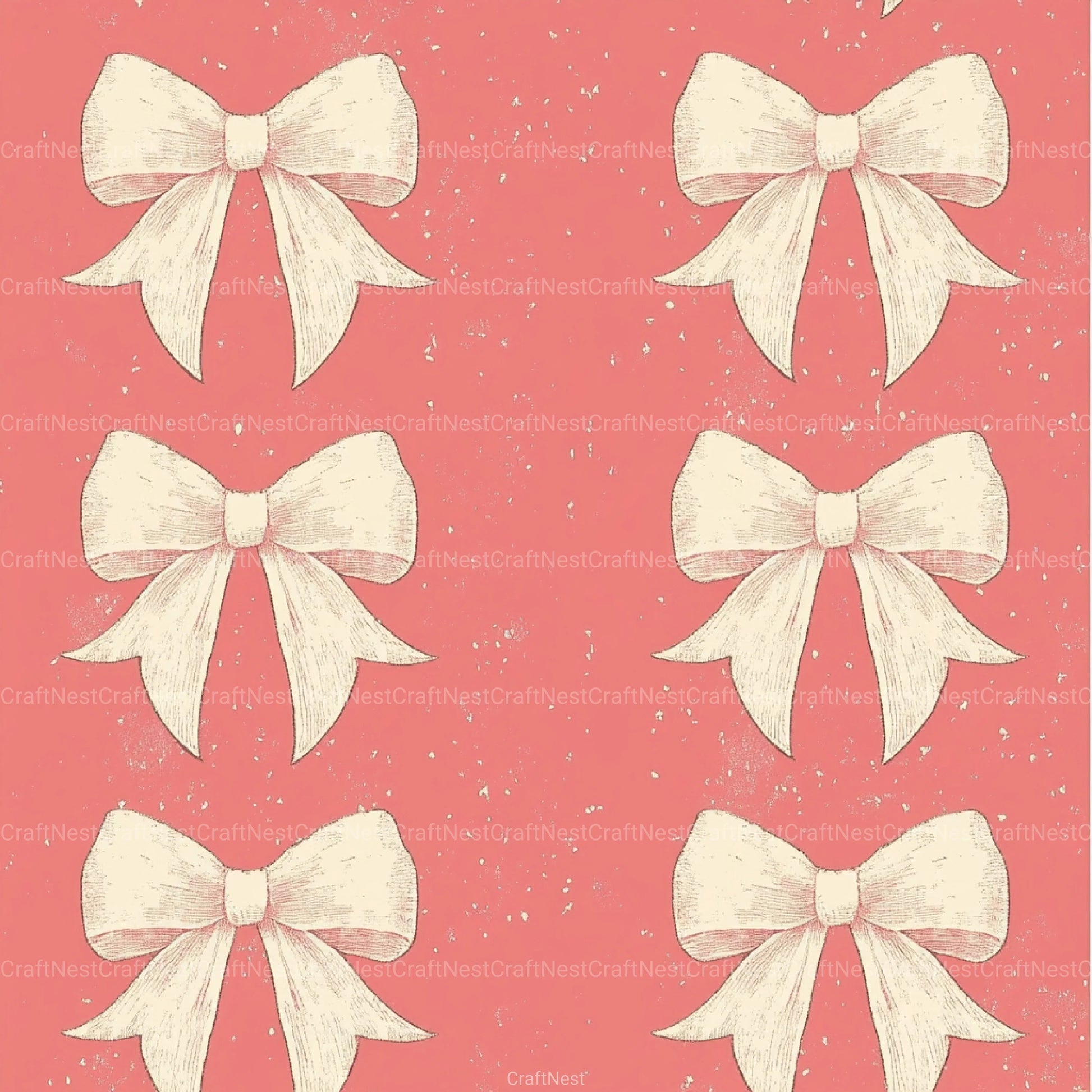 Coquette Bow Pattern Seamless Digital Paper - CraftNest - Digital Crafting and Art
