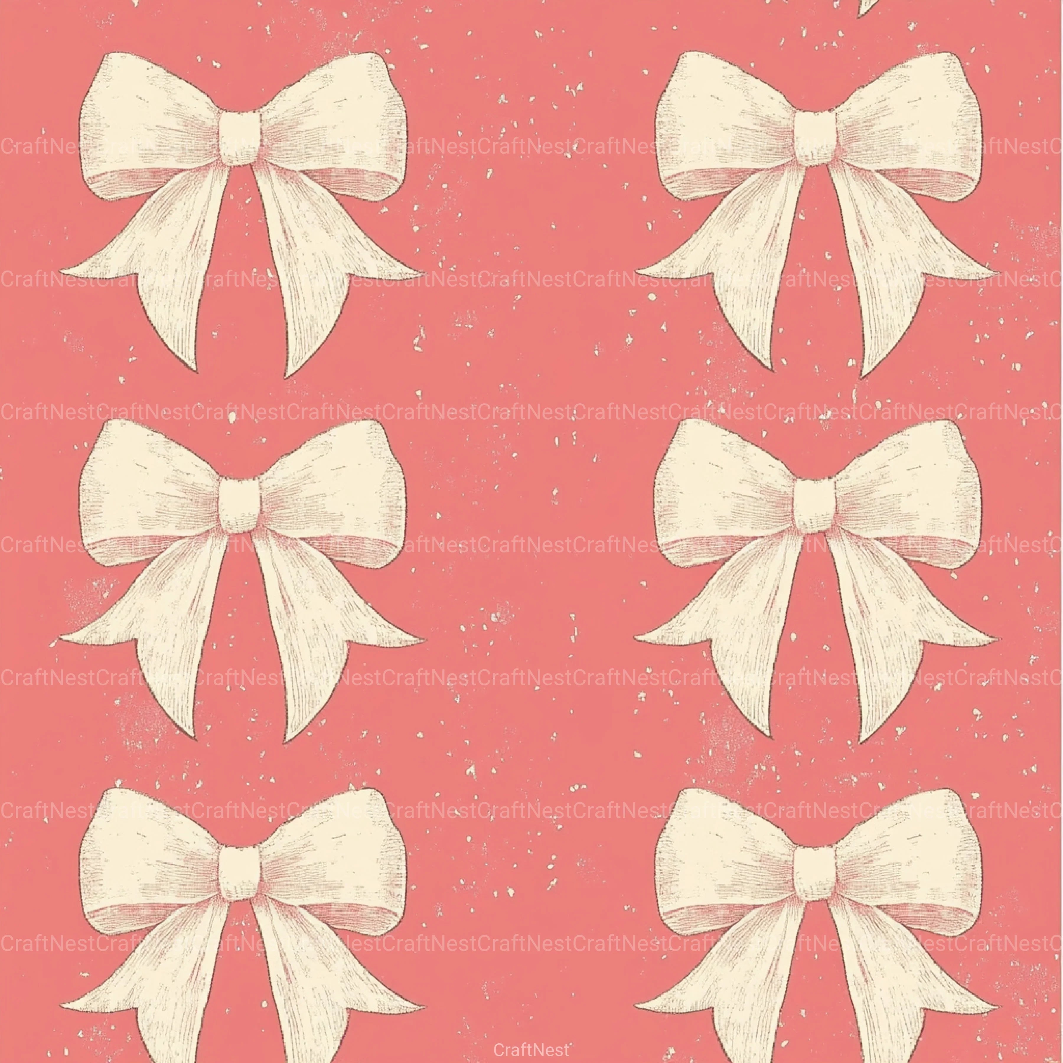 Coquette Bow Pattern Seamless Digital Paper - CraftNest - Digital Crafting and Art