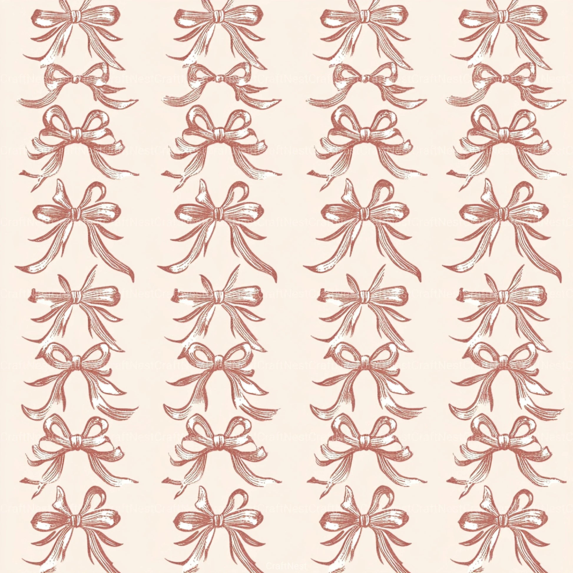 Coquette Bow Pattern Seamless Digital Paper - CraftNest - Digital Crafting and Art