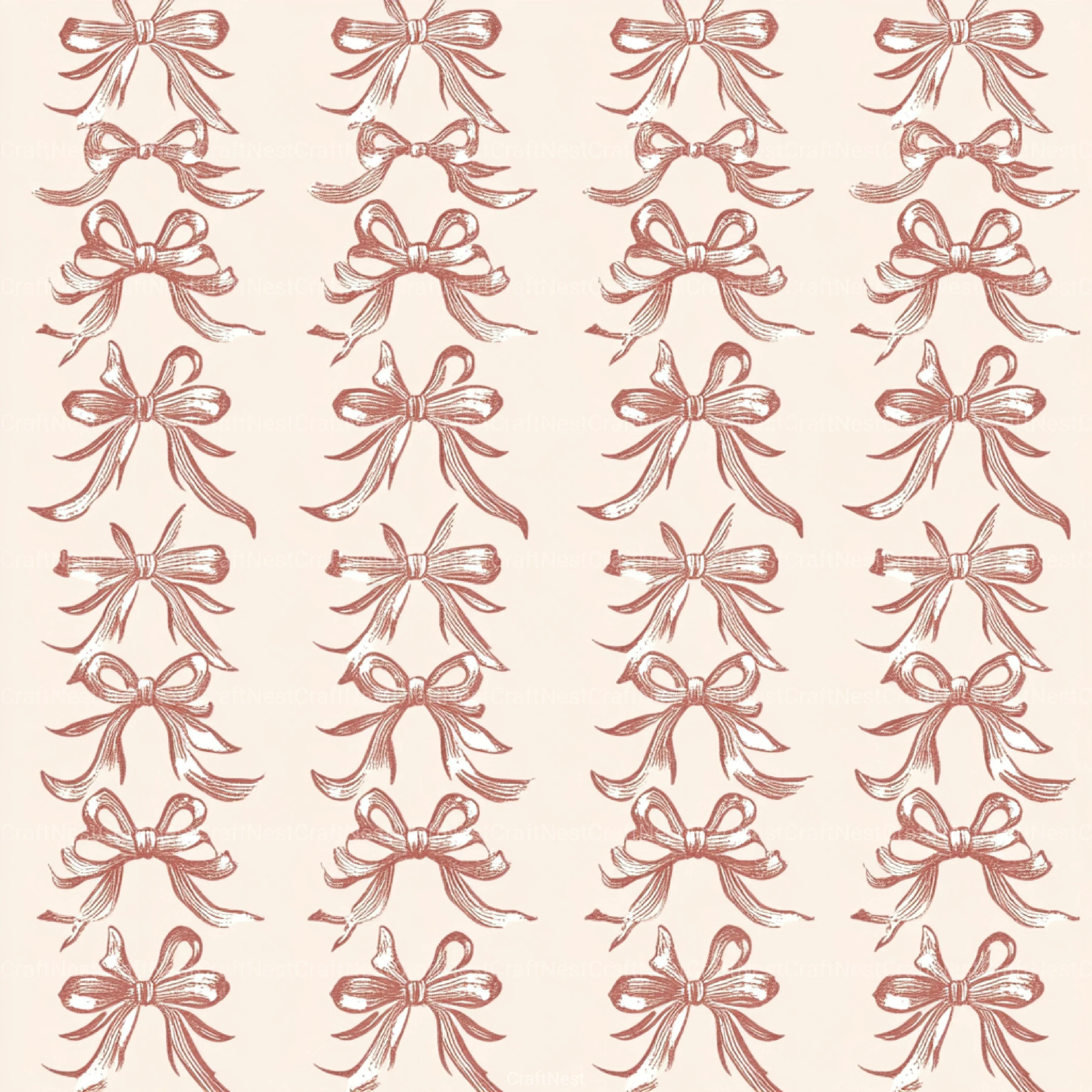 Coquette Bow Pattern Seamless Digital Paper - CraftNest - Digital Crafting and Art