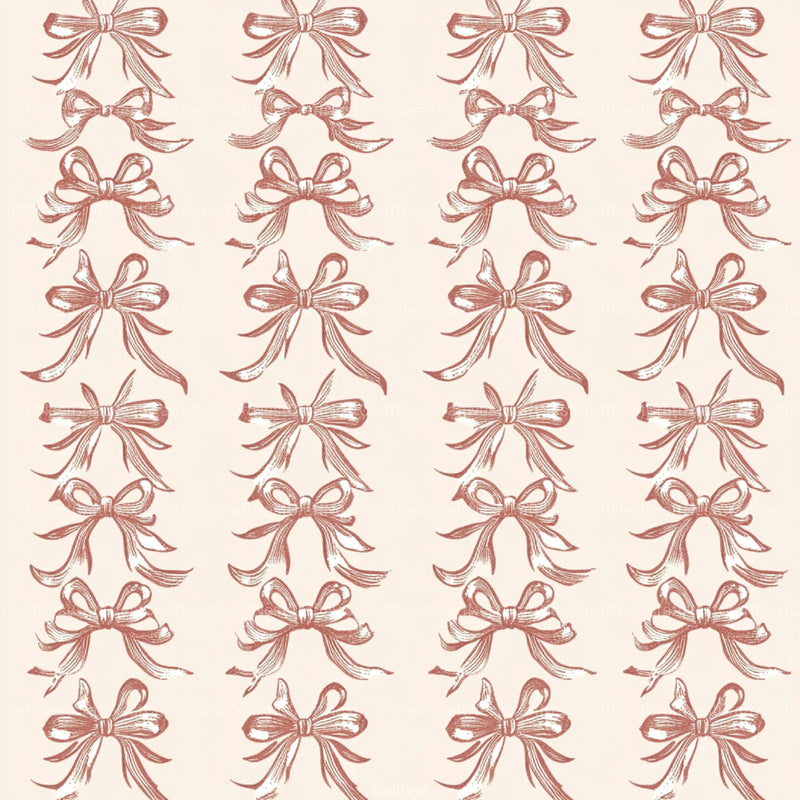 Coquette Bow Pattern Seamless Digital Paper - CraftNest - Digital Crafting and Art