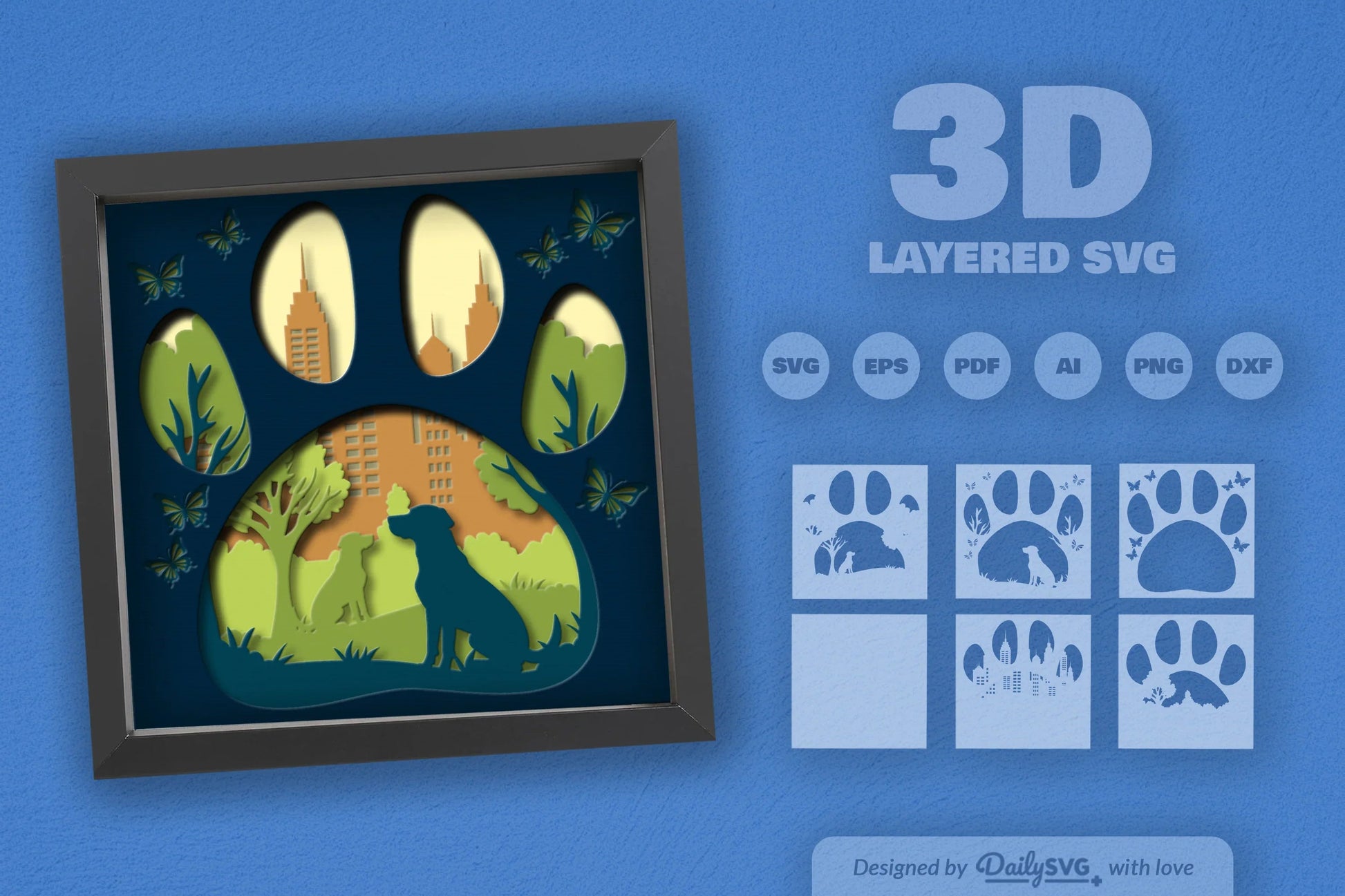 Labrador Dog Park Papercut Clipart SVG Bundle - CraftNest - Digital Crafting and Art