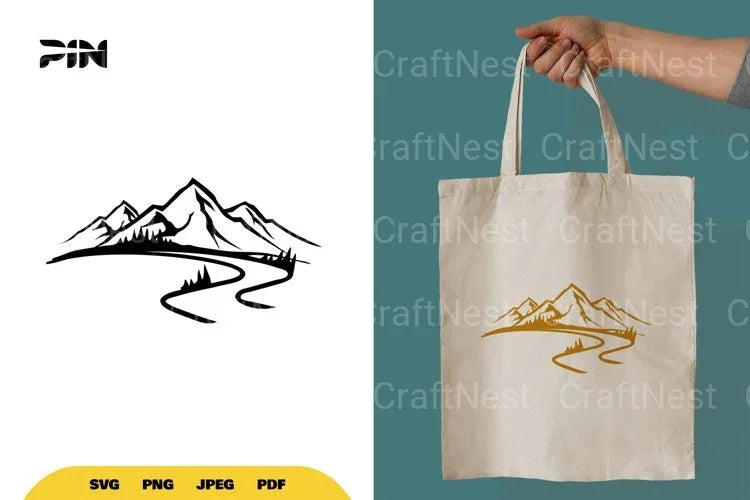 Landscape Mountain Silhouette Clipart Bundle - CraftNest - Digital Crafting and Art