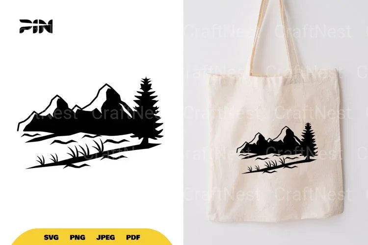 Mountain Silhouette Landscape SVG Bundle - CraftNest - Digital Crafting and Art