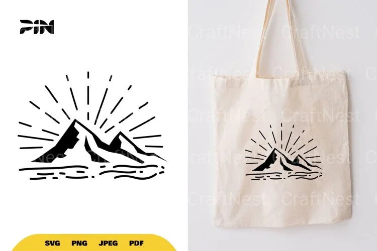 Landscape Mountain Silhouette Clipart Bundle - CraftNest - Digital Crafting and Art