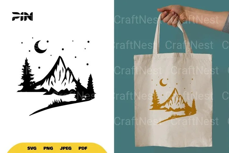 Mountain Silhouette Landscape SVG Bundle - CraftNest - Digital Crafting and Art