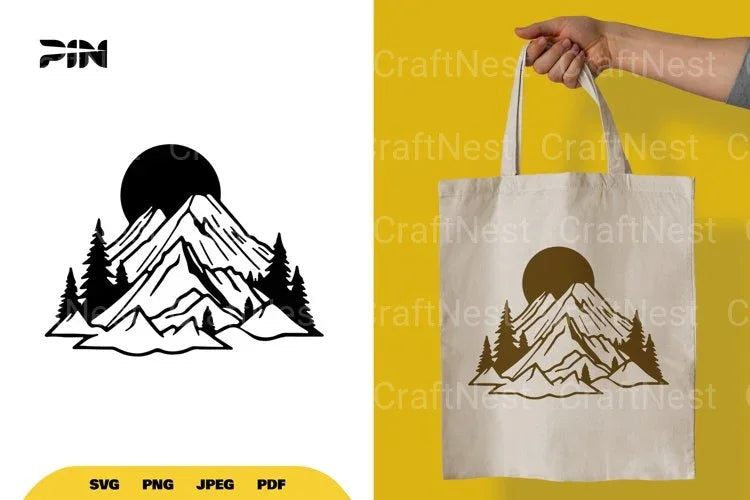 Landscape Mountain Silhouette Clipart Bundle - CraftNest - Digital Crafting and Art