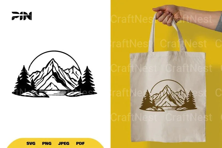 Landscape Mountain Silhouette Clipart Bundle - CraftNest - Digital Crafting and Art