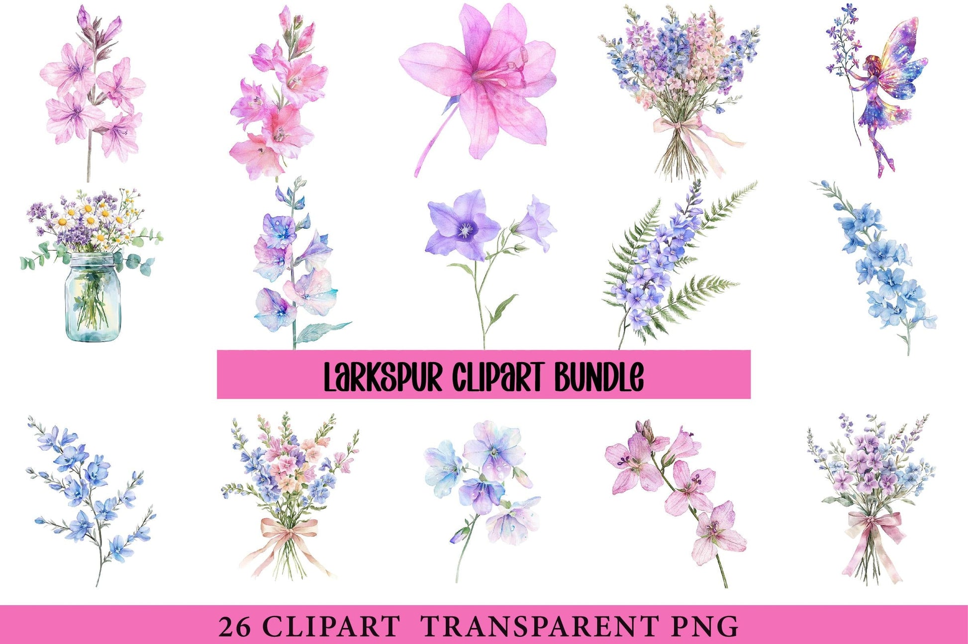 Larkspur Clipart - CraftNest - Digital Crafting and Art