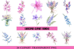 Larkspur Clipart - CraftNest - Digital Crafting and Art