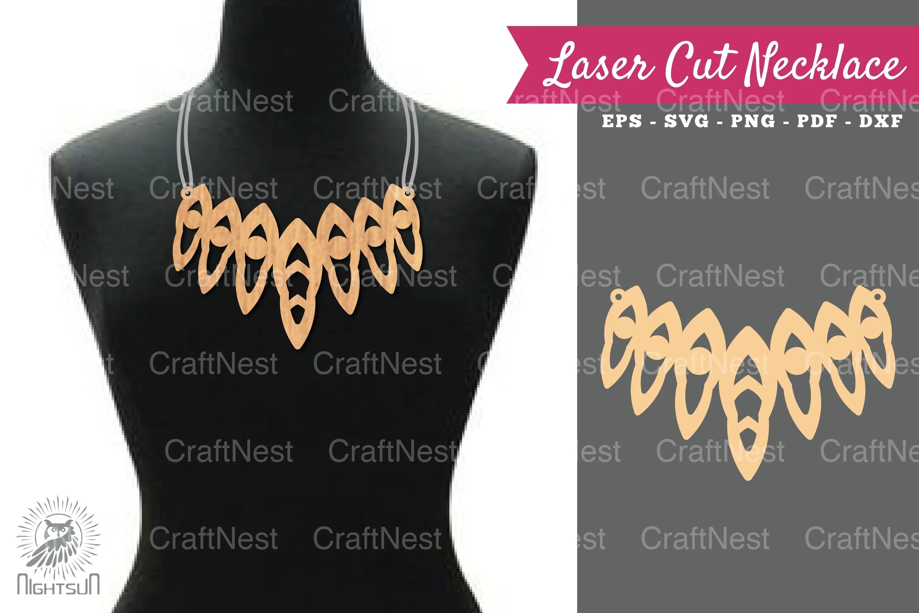 Laser Cut Necklace Design Bundle - CraftNest - Digital Crafting and Art