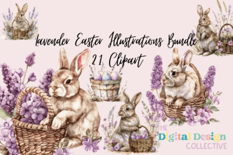 Ultimate Lavender Easter Illustrations Bundle - CraftNest - Digital Crafting and Art
