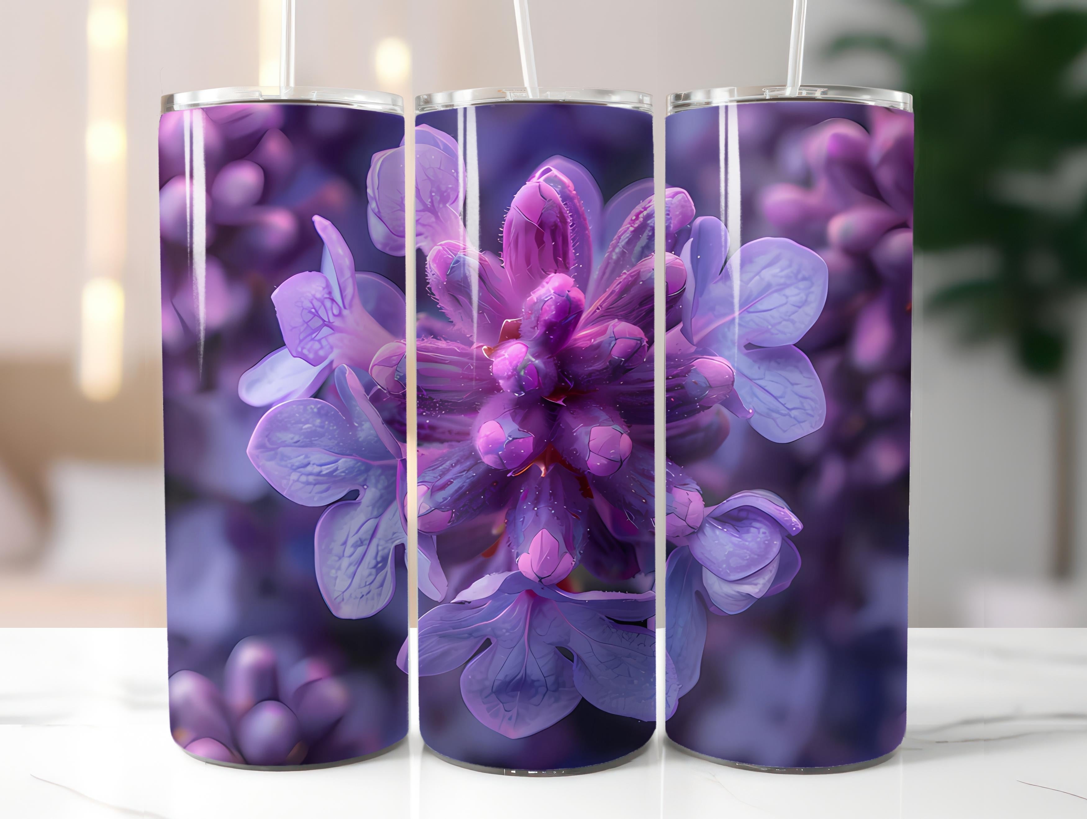 Lavender Flowers Tumbler Wrap - CraftNest - Digital Crafting and Art