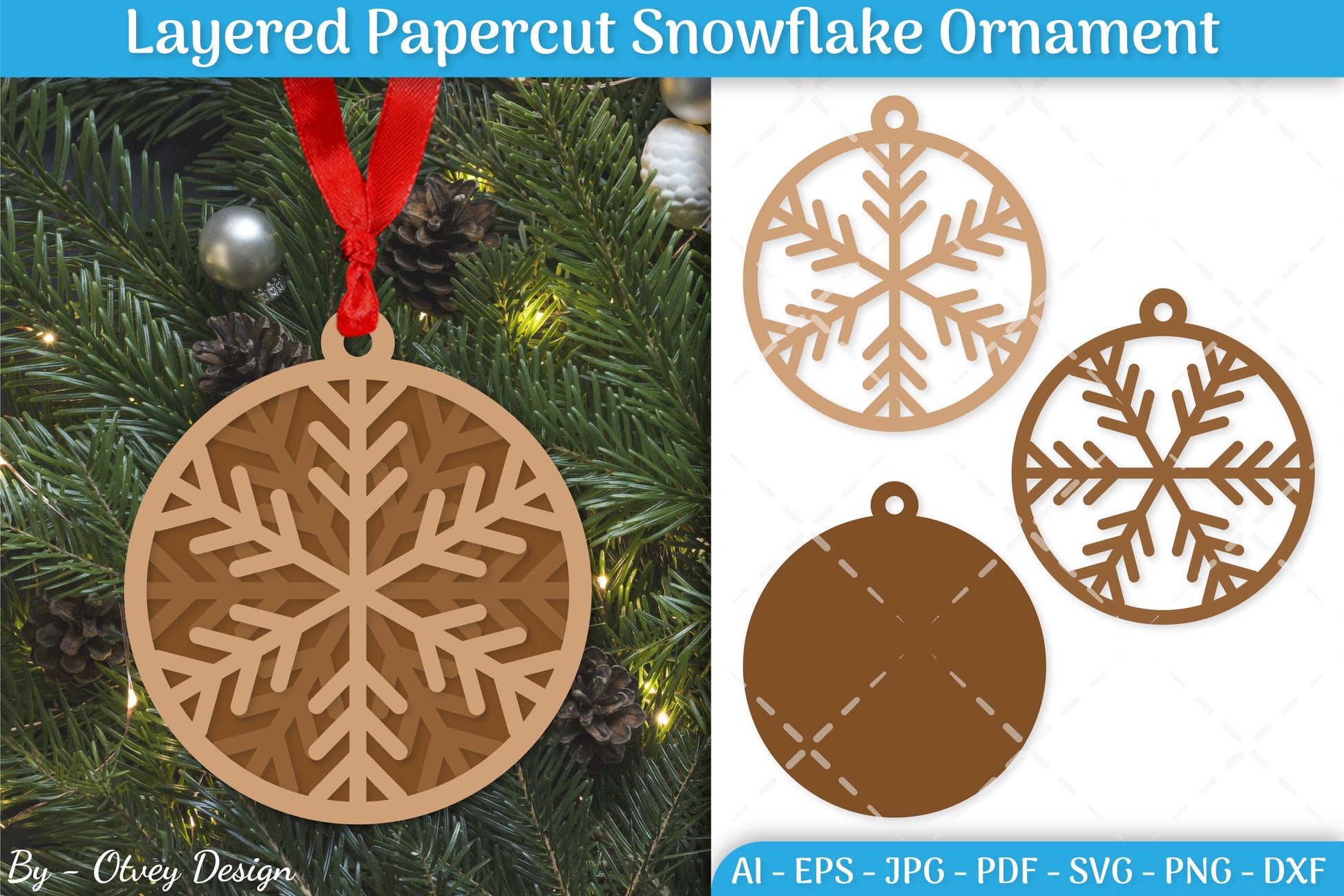 Layered Papercut Christmas Snowflake Ornament SVG Bundle 4 - CraftNest - Digital Crafting and Art