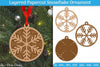Layered Papercut Christmas Snowflake Ornament SVG Bundle