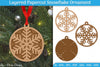 Layered Papercut Christmas Snowflake Ornament SVG Bundle