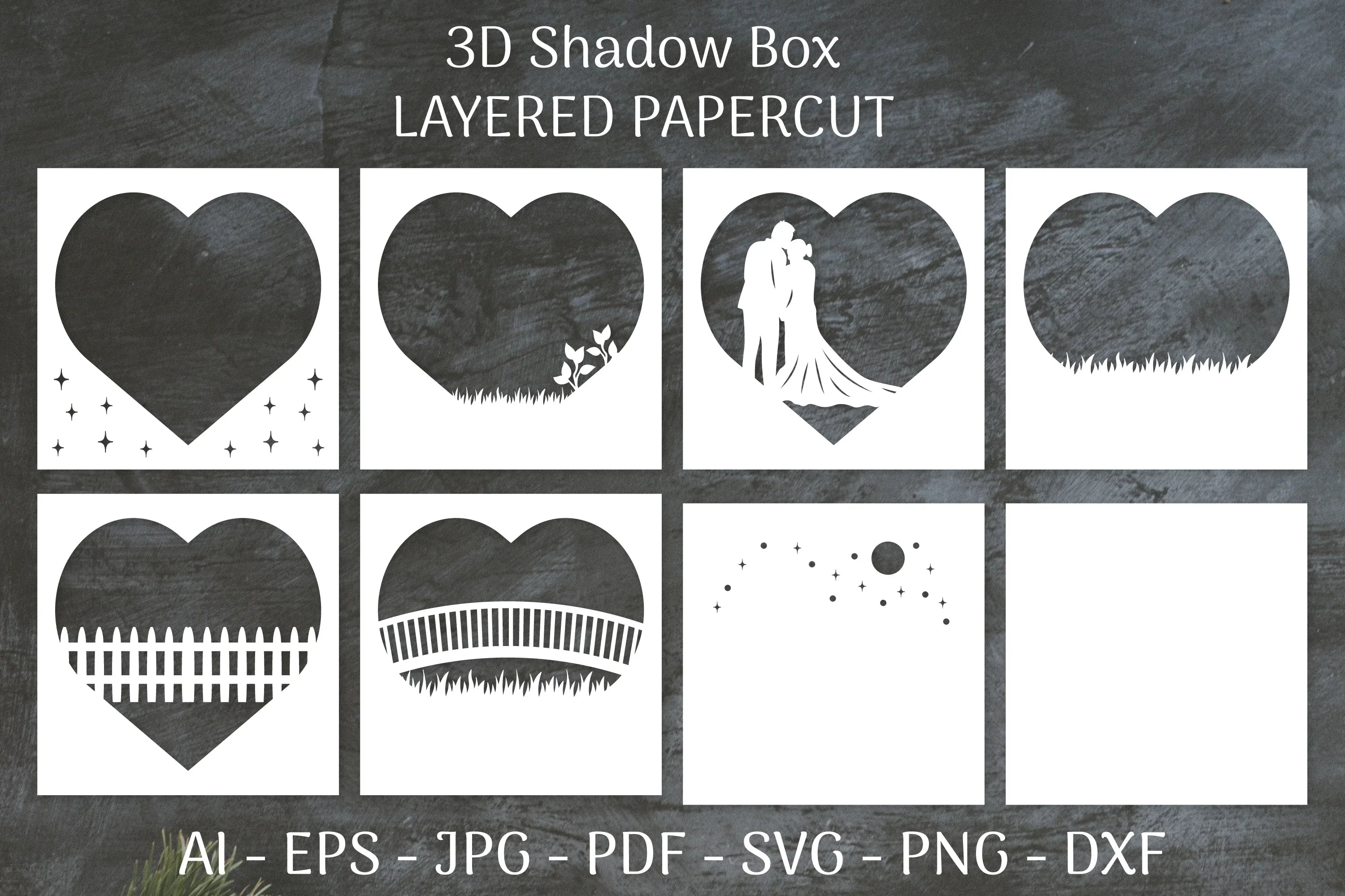 Layered Wedding Couple SVG Bundle