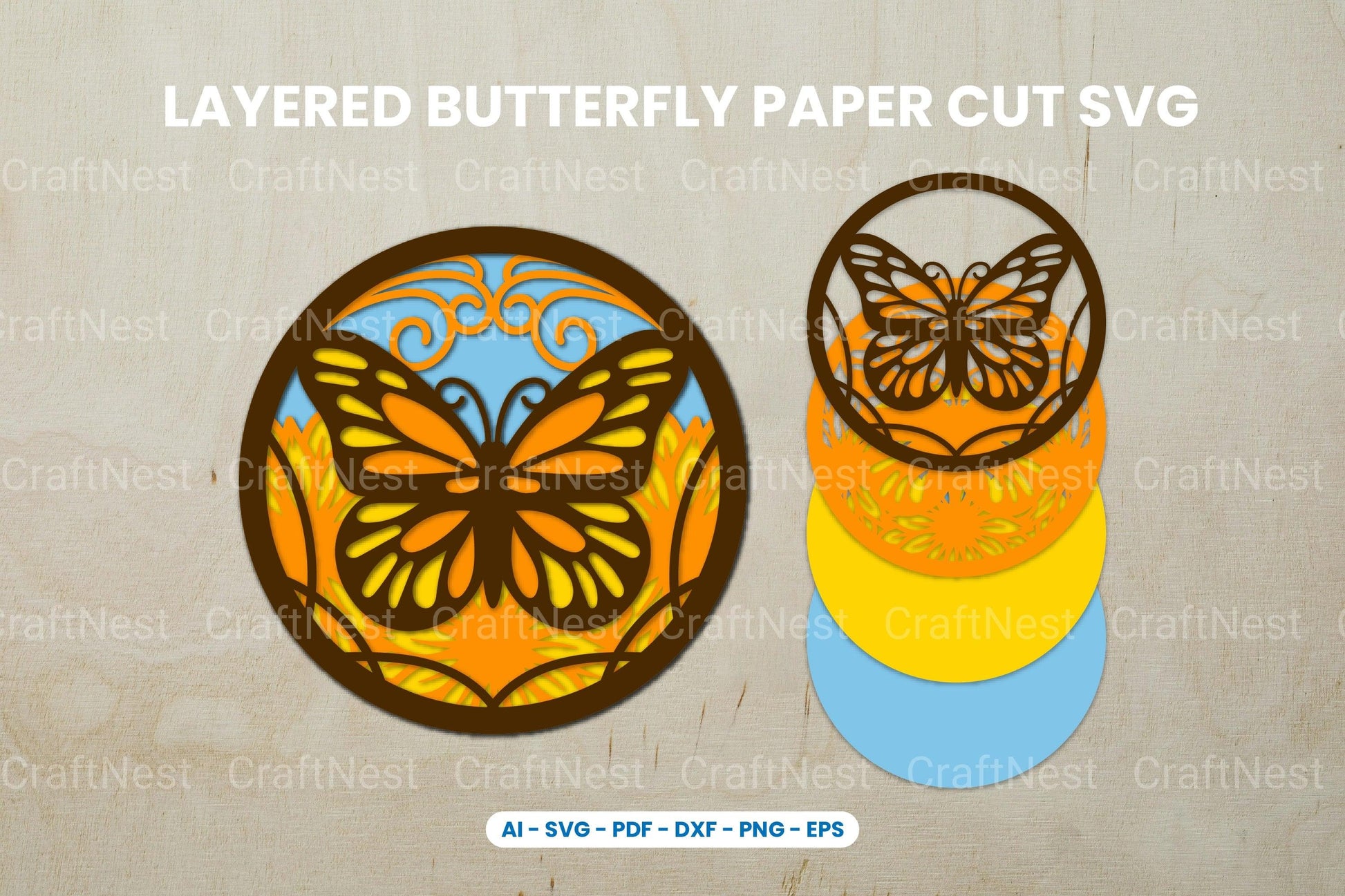 Layered Butterfly Paper Cut SVG Bundle - CraftNest - Digital Crafting and Art