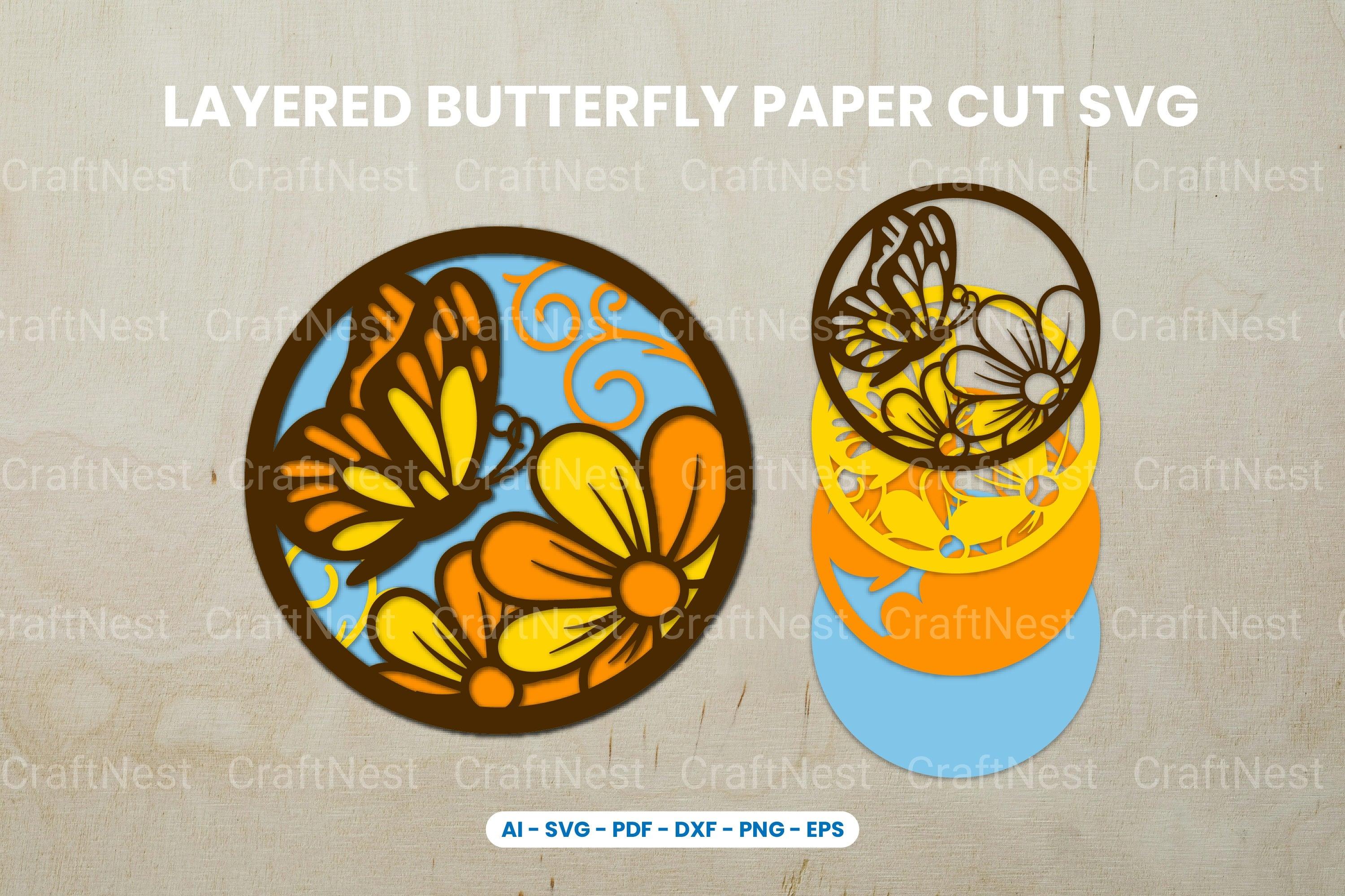 Layered Butterfly Paper Cut SVG Bundle - CraftNest - Digital Crafting and Art