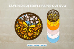 Layered Butterfly Paper Cut SVG Bundle - CraftNest - Digital Crafting and Art