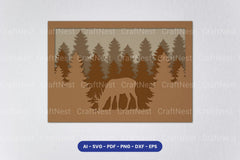Layered Deer Forest Laser Cut SVG Bundle - CraftNest - Digital Crafting and Art