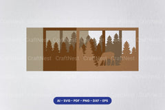 Layered Deer Forest Laser Cut SVG Bundle - CraftNest - Digital Crafting and Art