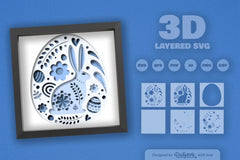 Easter Bunny Shadow Box Template SVG Bundle - CraftNest - Digital Crafting and Art
