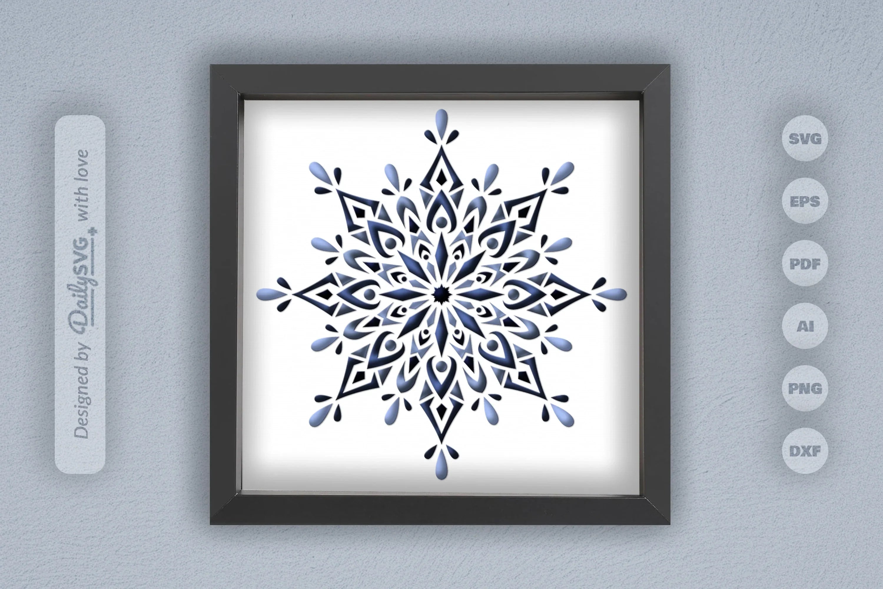 Winter Mandala Papercut SVG Bundle 2 - CraftNest - Digital Crafting and Art