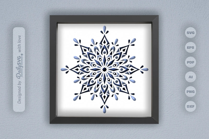 Winter Mandala Papercut SVG Bundle 2 - CraftNest - Digital Crafting and Art