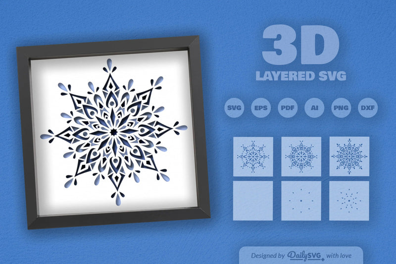 Winter Mandala Papercut SVG Bundle 2 - CraftNest - Digital Crafting and Art