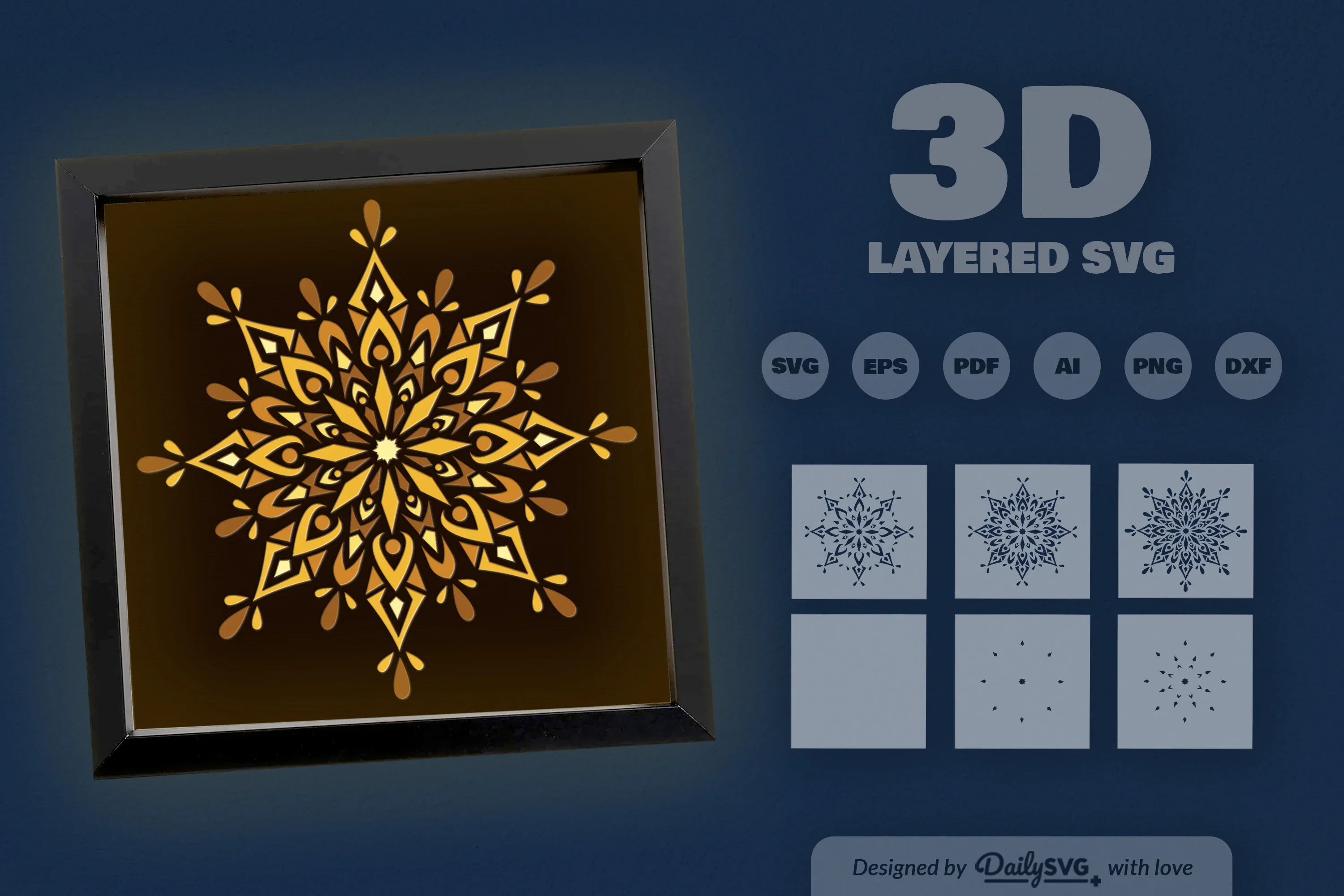 Winter Mandala Papercut SVG Bundle 2 - CraftNest - Digital Crafting and Art