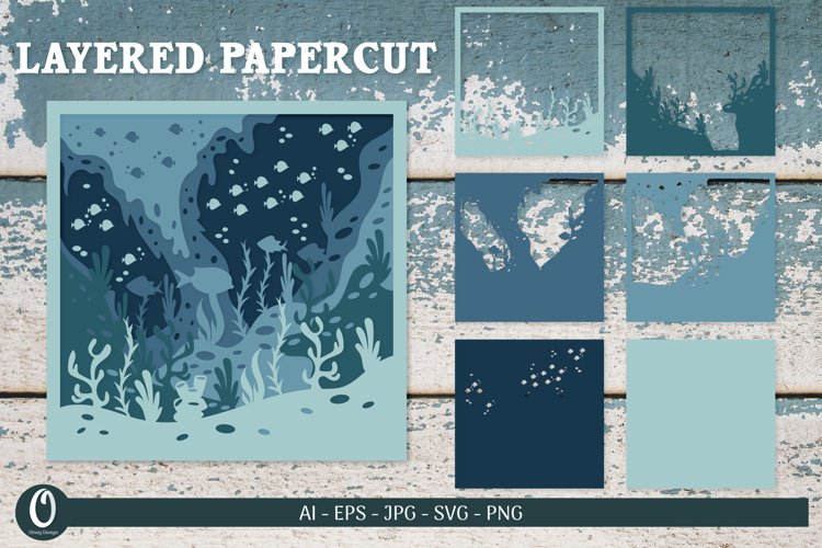 Layered Papercut Sea SVG Bundle 4 - CraftNest - Digital Crafting and Art