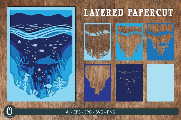 Layered Papercut Sea SVG Bundle 5 - CraftNest - Digital Crafting and Art