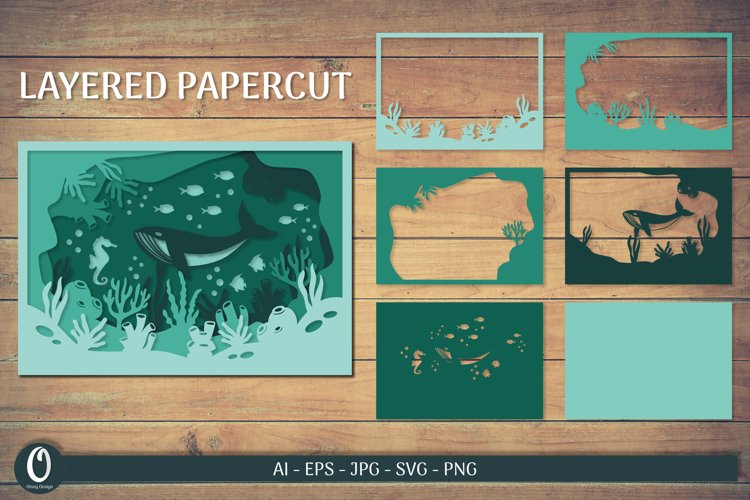 Layered Papercut Sea SVG Bundle 3 - CraftNest - Digital Crafting and Art