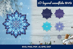 Layered Snowflake 3D Christmas Cut File Bundle - CraftNest - Digital Crafting and Art