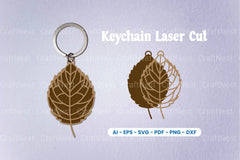 Leaf Keychain Laser Cut SVG Bundle - Clipart Bundle - CraftNest - Digital Crafting and Art